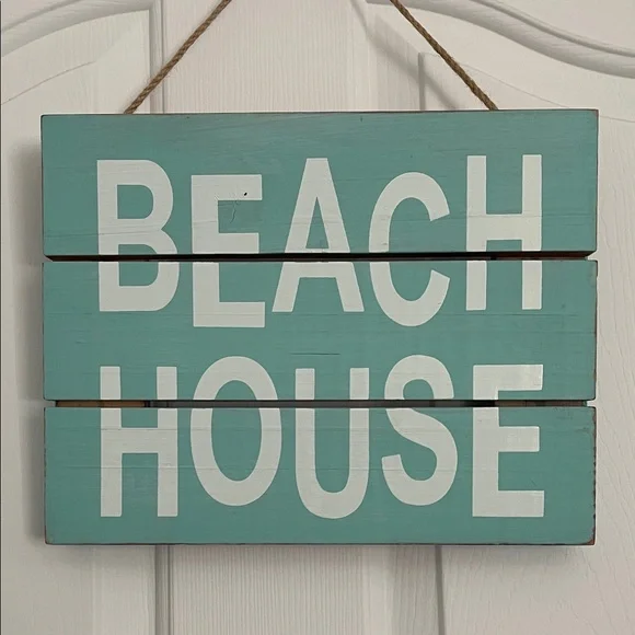 Coastal Beach House Wall Decor - Teal and White - Picture 1 of 2